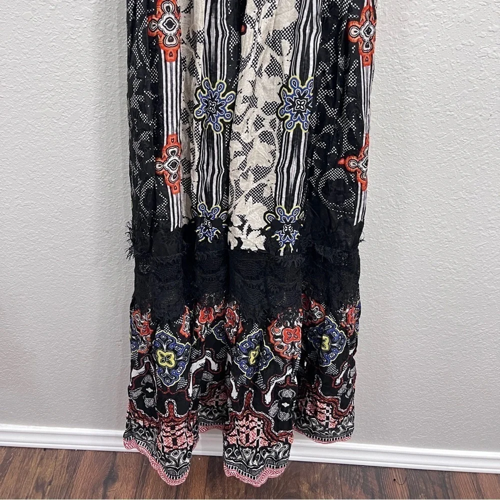 NEW ANTHROPOLOGIE BHANUNI BY JYOTI SLEEVELESS BLACK FLORAL MAXI DRESS SIZE 6 - Picture 4 of 12